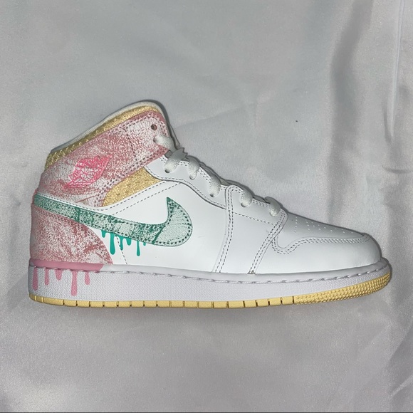 Jordan Shoes - Nike Air Jordan 1 Mid Gs Ice Cream Pink 6.5Y 8W